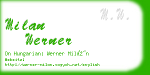 milan werner business card